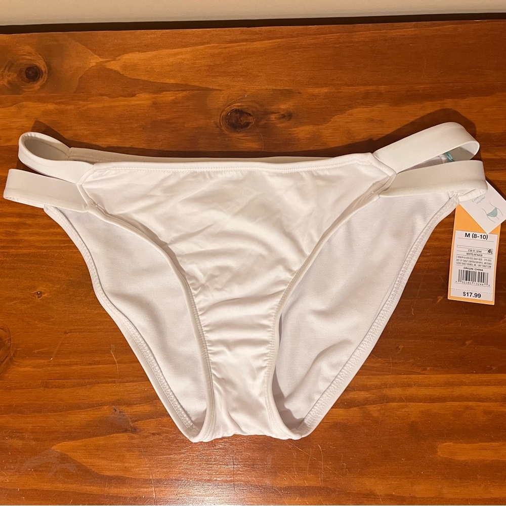 Target White Bathing Suit Bikini Bottoms - M